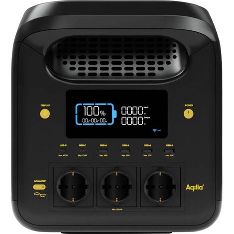 [NEUWERTIG] B-Ware Aqiila Powerstation Akku Generator Powerbank Li Fe Po4 24 Ah Led Taschenlampe