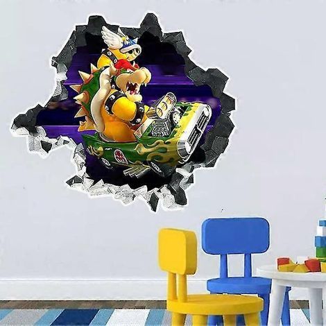 Sticker mural 3D Super Mario Kart (Bowser Koopa) pour décoration de chambre (1/4)