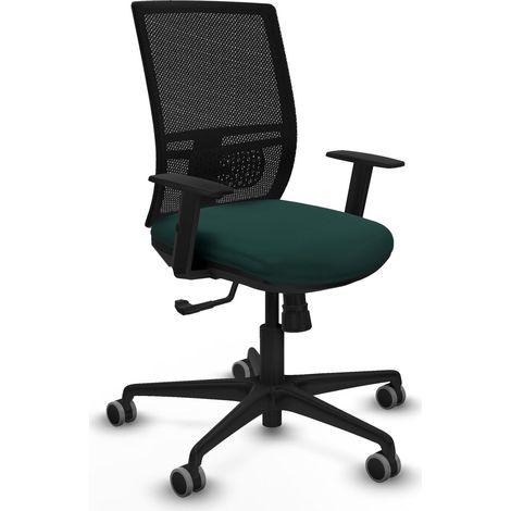 Chaise de bureau piqueras y crespo Yunquera noir mesh simili cuir (1/2)