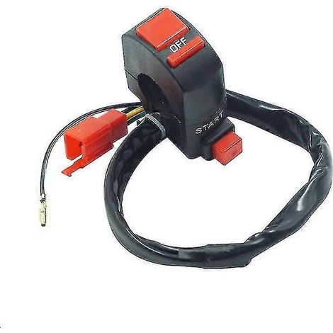 Interrupteurs de guidon pour moto 7/8'' 22 mm, connecteur à bouton-poussoir, interrupteur marche/arrêt pour phare/projecteur (1/5)