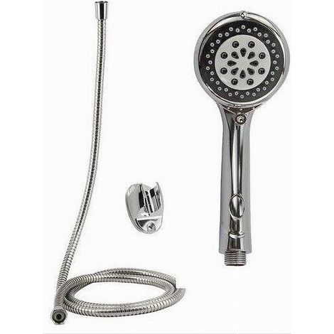 Trade Shop - Rundes Duschset, Duschkopf mit 1,8 m langem Riemen, Badezimmerhalterung 69300 -