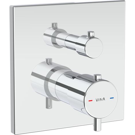 Vitra Square Thermostatic Concealed Shower Valve 2 Outlet - Chrome
