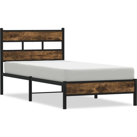 Lit simple Lit adulte Cadre de lit sans matelas avec tête de lit 100x190 cm (1/5)