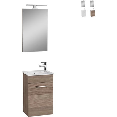Mueble de baño Mia 39x61x28 cm con espejo, lavabo e iluminación LED, Córdoba (MIASET40C) (1/4)