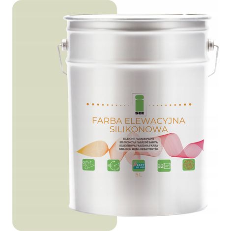 VERNICE PER FACCIATE AL SILICONE BIANCO VERDE CHIARO 5L + ANTIALGA (1/5)