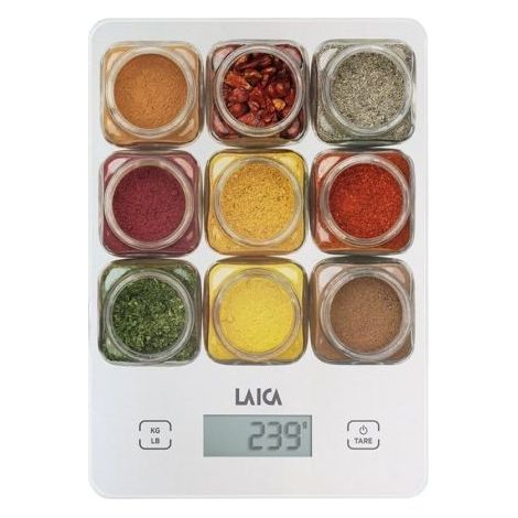 Bascula de cocina digital laica ks1040 blanco especias 5kg (1/3)