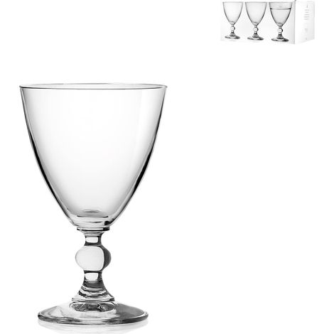 H&H Set 6 Vetro Splendor Trasparente 17 Calici Vino Arredo Tavola, cl
