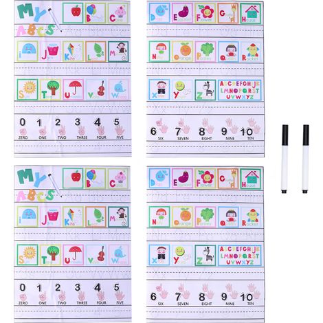 2 Planches Adhésives Effaçables en PVC Réutilisables pour Mur - Alphabet Éducatif Maternelle (1/5)
