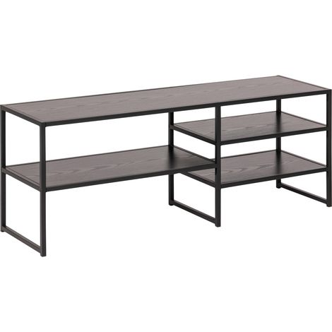 Mueble TV Norsica Sevferi 135, Cenizas negro + Negro, Número de puertas: 0, Número de cajones: 0, 120x46x33cm (1/5)