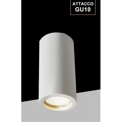 TRADE SHOP - Porta Faretto Applique Da Soffitto In Gesso Verniciabile Cilindro Gu10 Gs-c140-t - (1/5)