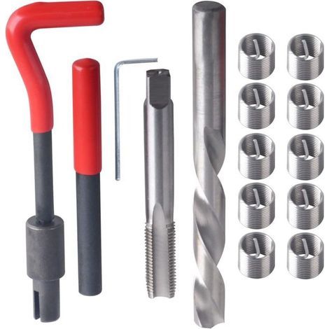 M14 x 1.50 mm Thread Repair Kit, Helical Thread Repair Tools, Thread Insertion Kit, Compatible Hand Tool Set for Automotive Repair (1/4)