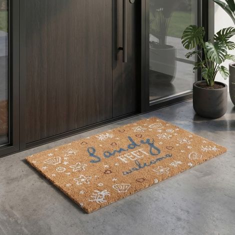 Sandy Feet Welcome Coir Doormat (1/2)