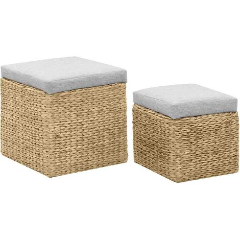 Maison Exclusive - Set Pouf 2 pz in Giunco Grigio (1/5)