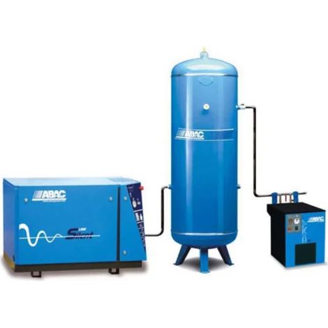 Abac – Compresseur à piston silencieux vertical 500 litres 11 bar – Débit 34,2 m3/h – Pression sonore 67 dB(A) – Moteur triphasé 5,5 CV