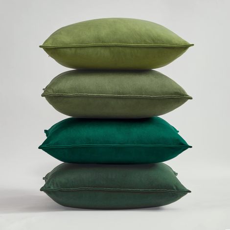 Housse de Coussin 45 x 45 Vert Décoration Lit Chambre Enfant Bebe Lot de 4 Velours Doux Housse de Coussin pour Canapé Salon Fauteuil de Bureau Voiture Scandinave à Motif Uni Deco Moderne (1/5)