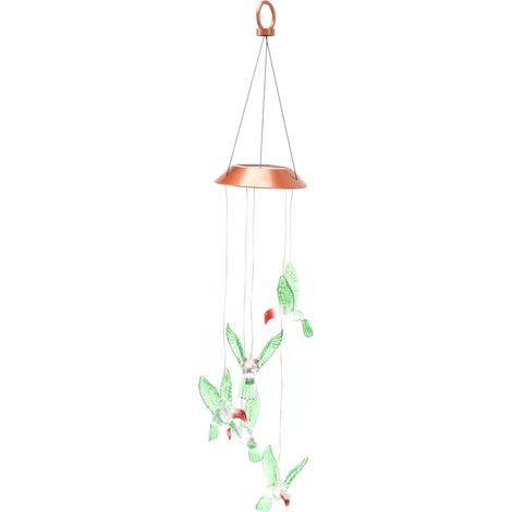 Lampe solaire LED suspendue oiseau coloré pour jardin extérieur cour terrasse avec batterie intégrée (1/5)