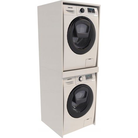 Mobile per lavatrice e asciugatrice, ripiano a colonna per mobile bagno TS cashmere.