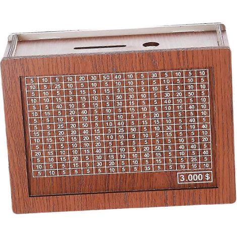 Tragbare Spardose aus Holz, für Erwachsene, mit Zahlen, Aufbewahrungsbox, Heimdekoration, Geldspardose-Can Stored 3000 USD (1/5)