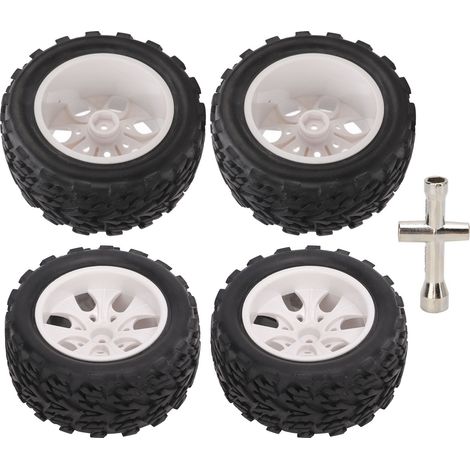 professionelle Gummireifen für RC-Trucks, kompatibel mit HSP 94111, 94188, 94108 und HPI Fahrzeugen im Maßstab 1:10, Farbe: Weiß (1/5)
