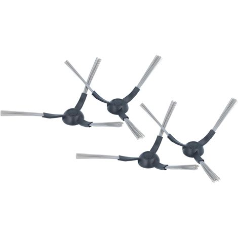 vhbw 4x cepillo lateral compatible con Kärcher RCV3  robot aspirador - Set cepillos, negro / gris, de 3 brazos (1/5)