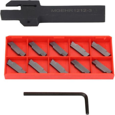 Porte-Outil De Tournage - MGEHR1212-3 - Pour Rainurage Et Tronçonnage - 10 Inserts Inclus (1/5)