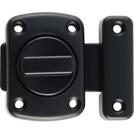 Serrure de porte rotative noire, verrou de sécurité pour portes intérieures et extérieures (1/5)