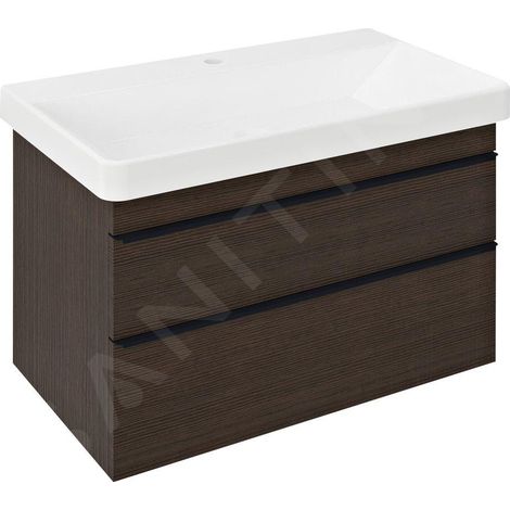 Sapho Sitia - Meuble lavabo 76x50x44 cm, 2 tiroirs, pin rustique SI080-1616 (1/5)