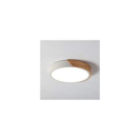 Applique murale Plafonnier Bois 18w Plafonnier Led Bois 4500k Blanc Neutre 30x30cm Plafonnier Ultra Fin Rond 2400lm Lampe Moderne Pour Salon, Chambre, Chambre D'enfant, Couloir (1/4)