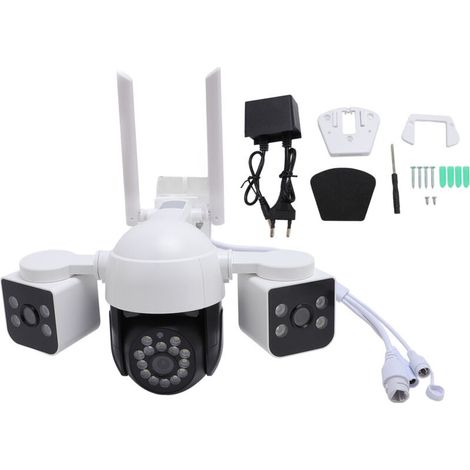 Wireless Security Camera with Three Lenses, 6MP HD, 360 Degree Pan & Tilt, 2-Way Talk-Talk, Outdoor Surveillance with Built-in Floodlights and Alarm for Home (1/5)