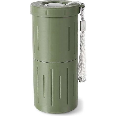 Gobelet à graines de tournesol avec compartiment de rangement et bac à coques. Bol à pistaches portable pour voiture. Vert. (1/5)