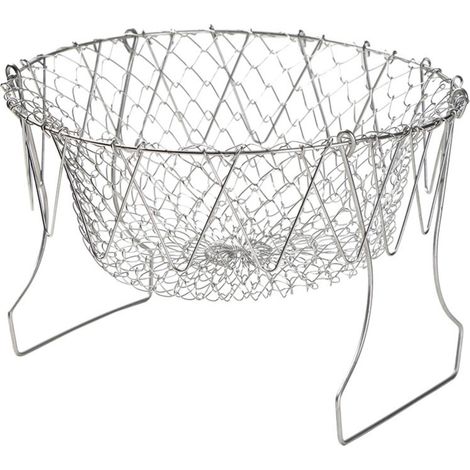 Panier de cuisson pliable en acier inoxydable, friteuse à air pour frites et légumes, accessoire pour cuisson saine (1/5)