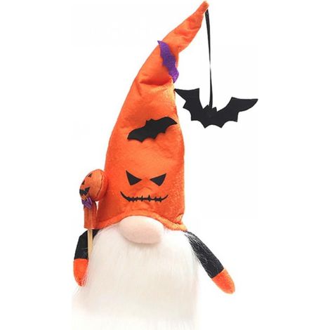 Gnome - Lumineux - Décoration Table Halloween - 32 cm - En Peluche Et Feutre - Sans Piles - 1 Pièce (1/5)