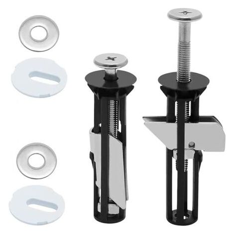 Lot de 2 boulons de siège de toilette universels longs en acier inoxydable accessoires d'entretien pour couvercle de toilette facile (1/3)