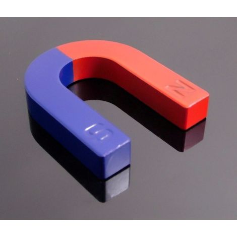 Trade Shop - 2 x pädagogischer Magnet, 30 mm, U-förmig, positiv und negativ, Nord-Süd - (1/4)