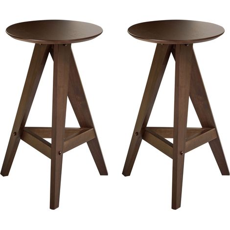 Set mit 2 Barhockern AROMA Holz Dunkelbraun