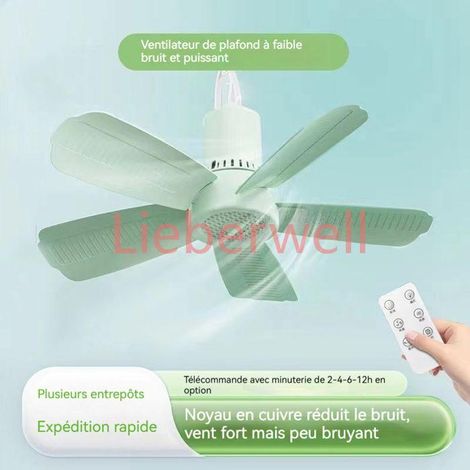 Petit ventilateur de plafond grand vent super silencieux sur le lit à la maison, diamètre 47cm VENTILATEUR (1/4)
