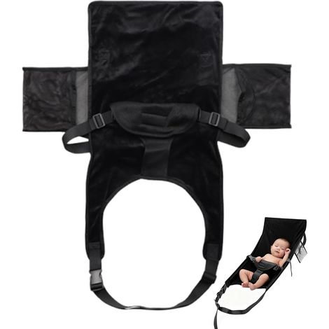 Repose-Pieds Avion Enfant Pliable,Lit de Voyage Léger en Tissu Doux pour Bébé,Accessoire de Sommeil Tout-Petits (Noir) (1/5)