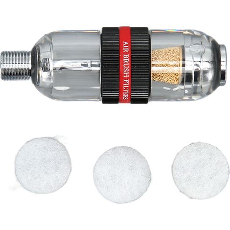 Pistolet à peinture noir avec séparateur eau-huile à trois filtres en coton, facile à installer, pièces de rechange pour filtre de pistolet à peinture. (1/5)