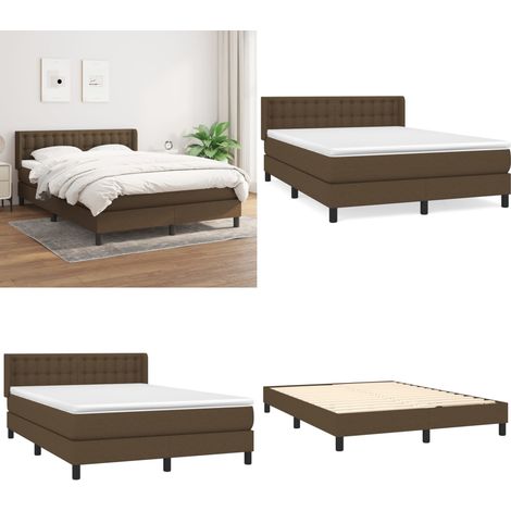 Boxspringbett mit Matratze Dunkelbraun 140x200 cm Stoff - Boxspringbett - Doppelbett - Bettenrahmen - Lattenrost - Matratze - Home & Living (1/5)