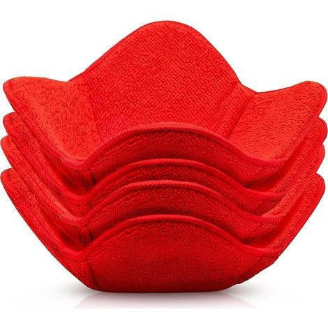 Lot de 4 chauffe-bols en microfibre résistante à la chaleur - Rouge (1/5)