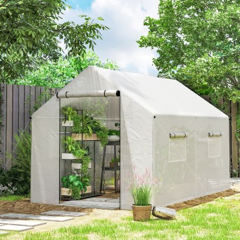 Serre de jardin 3x2x2m avec 4 fenêtres en maille, porte large à fermeture éclair coulissante et moustiquaire, résistante aux UV. (1/5)
