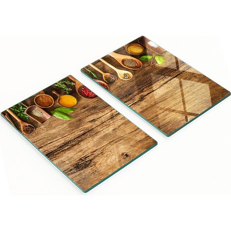 Dekorative Schneide- und Servierbretter aus Glas für Gewürze und Holz, 2 x 40 x 52 cm (1/5)
