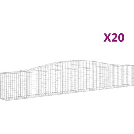 Maison Exclusive - Cesti Gabbioni ad Arco 20 pz 400x30x60/80 cm Ferro Zincato