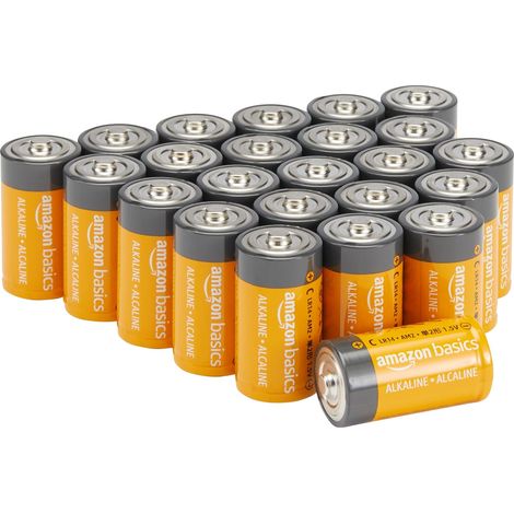 Lot de 24 piles alcalines type C multi-usage, 1,5 V, durée de conservation de 5 ans (1/5)