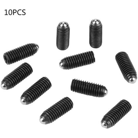 QORVA- Lot de 10 poussoirs à ressort à billes en acier au carbone, filetage M8, douille hexagonale (M8 x 20)