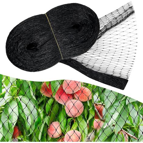Filet Anti Oiseaux Noir 4m x 10m, Filet de Jardin Noir, FiIet de Protection pour Potager, FiIet de Jardin pour Protéger, pour Arbres Fruitiers (1/5)