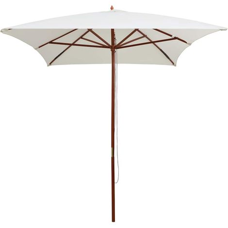 Maison Exclusive - Sonnenschirm 200x300 cm Holzmast Cremeweiß (1/5)