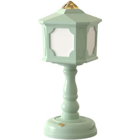 ALLIANDISLampe de chevet de style rétroUSBRechargeable, tactile, trois températures de couleur, convient aux chambres et dortoirs, vert. (1/5)