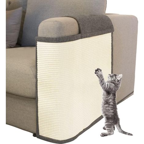 Cojín protector para rascador de gatos, para proteger el sofá o sillón (gris oscuro/izquierda) (1/4)