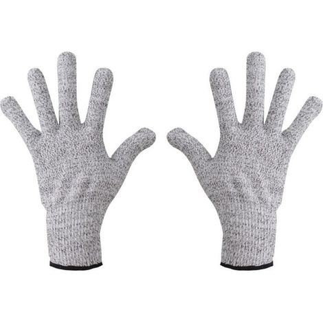 Lot de 2 paires de gants anti-coupures niveau 5, protection cuisine et bricolage (1/5)